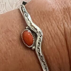 Vintage Native American Navajo 925 Sterling Silver Bracelet